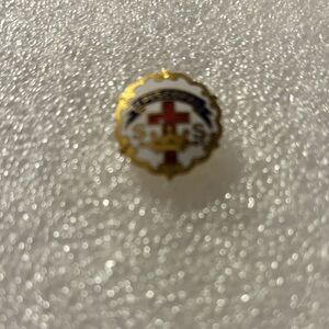 Vintage Episcopal Church Sunday School Gilded Enamel Pin